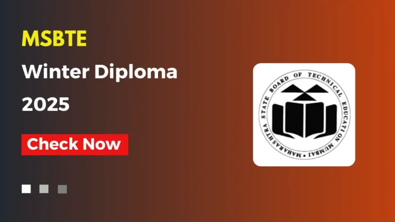 MSBTE Winter Diploma Result 2025 Check Your Result at @msbte.ac.in